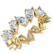 Alliance Aline diamants synthétiques poires 3.05 carats or jaune